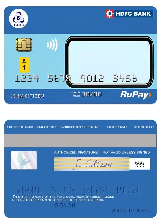 India IRCTC HDFC Bank RuPay Credit Card